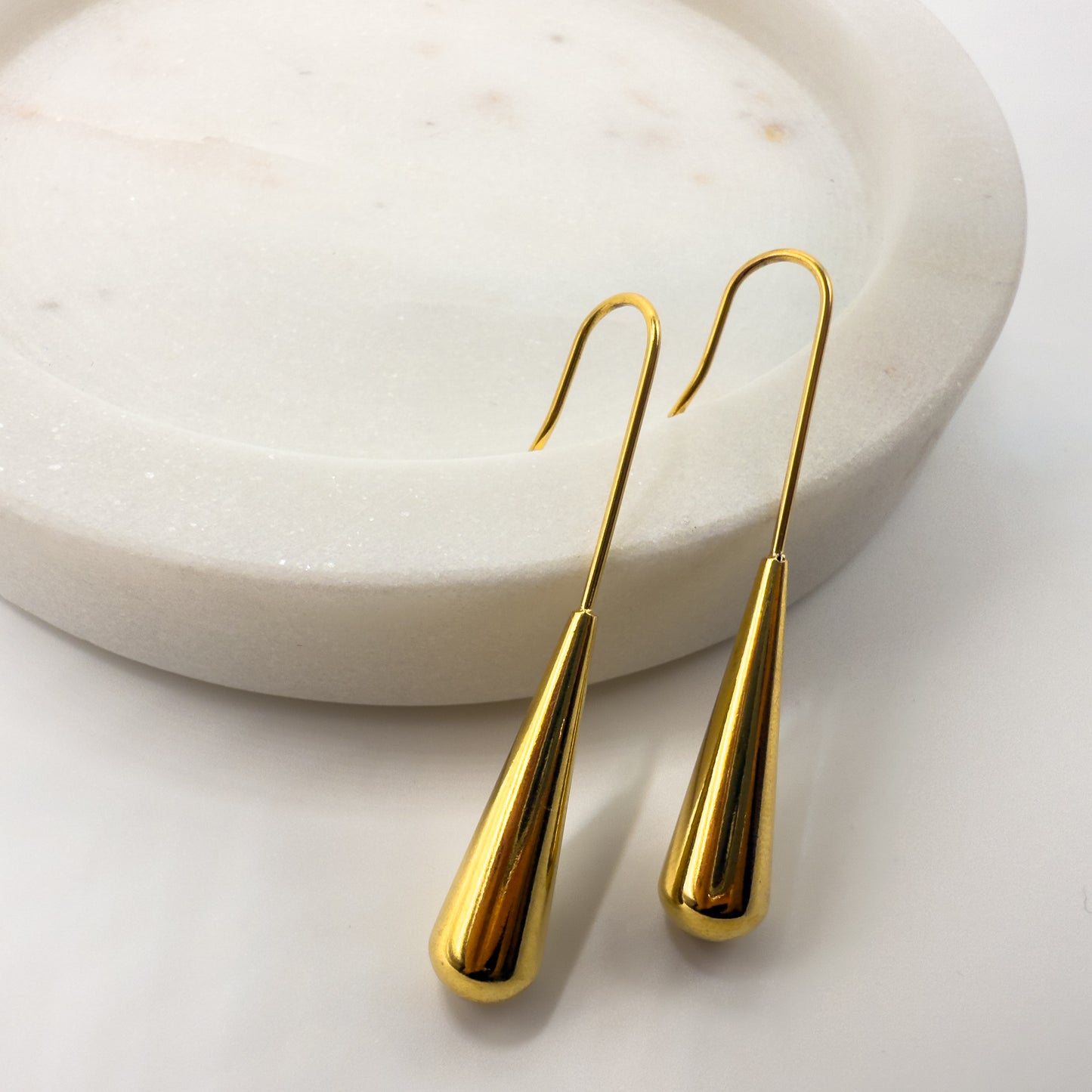 Gold Plated High Quality Affordable Earrings, Close Up