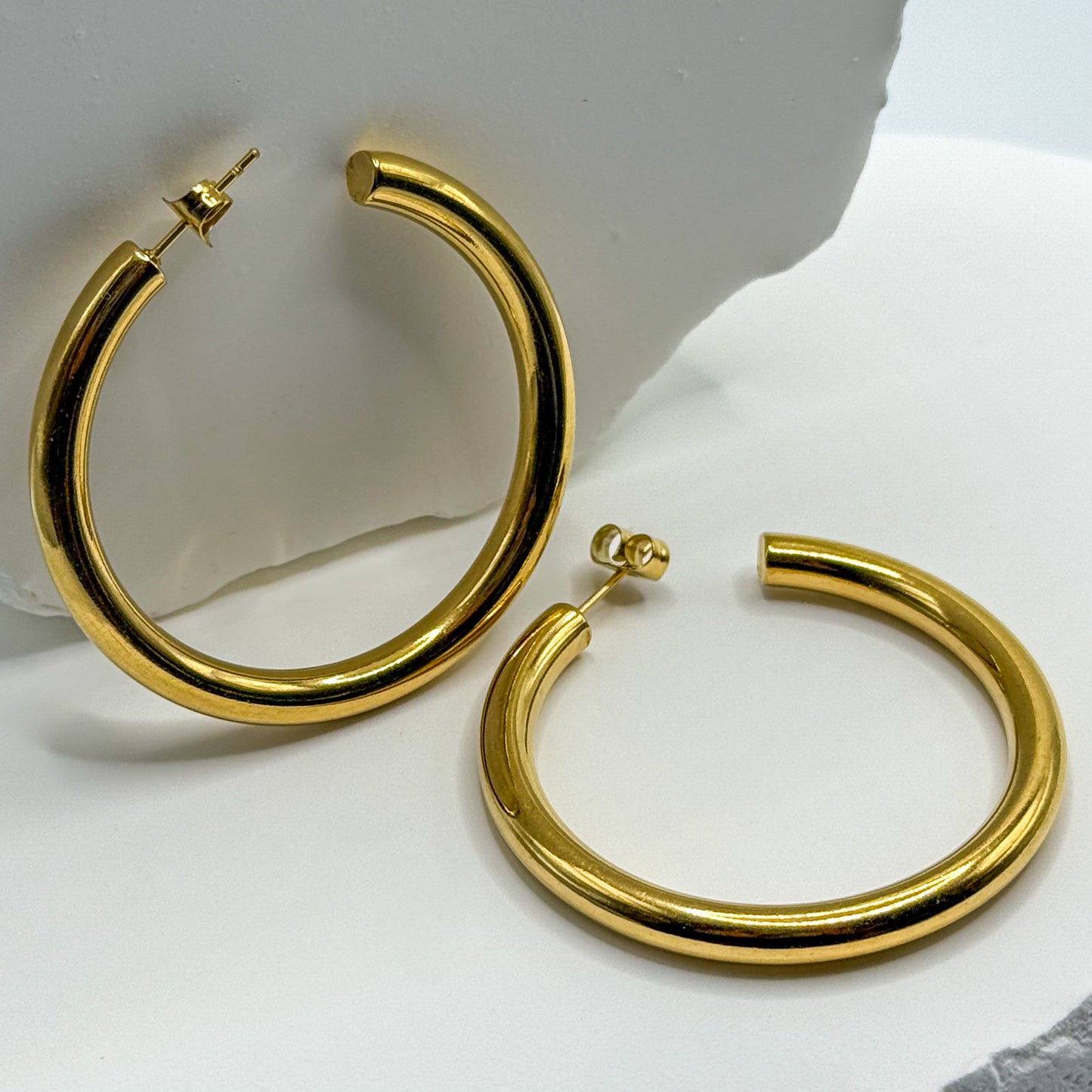 Gold Plated High Quality Affordable Earrings, Front Side