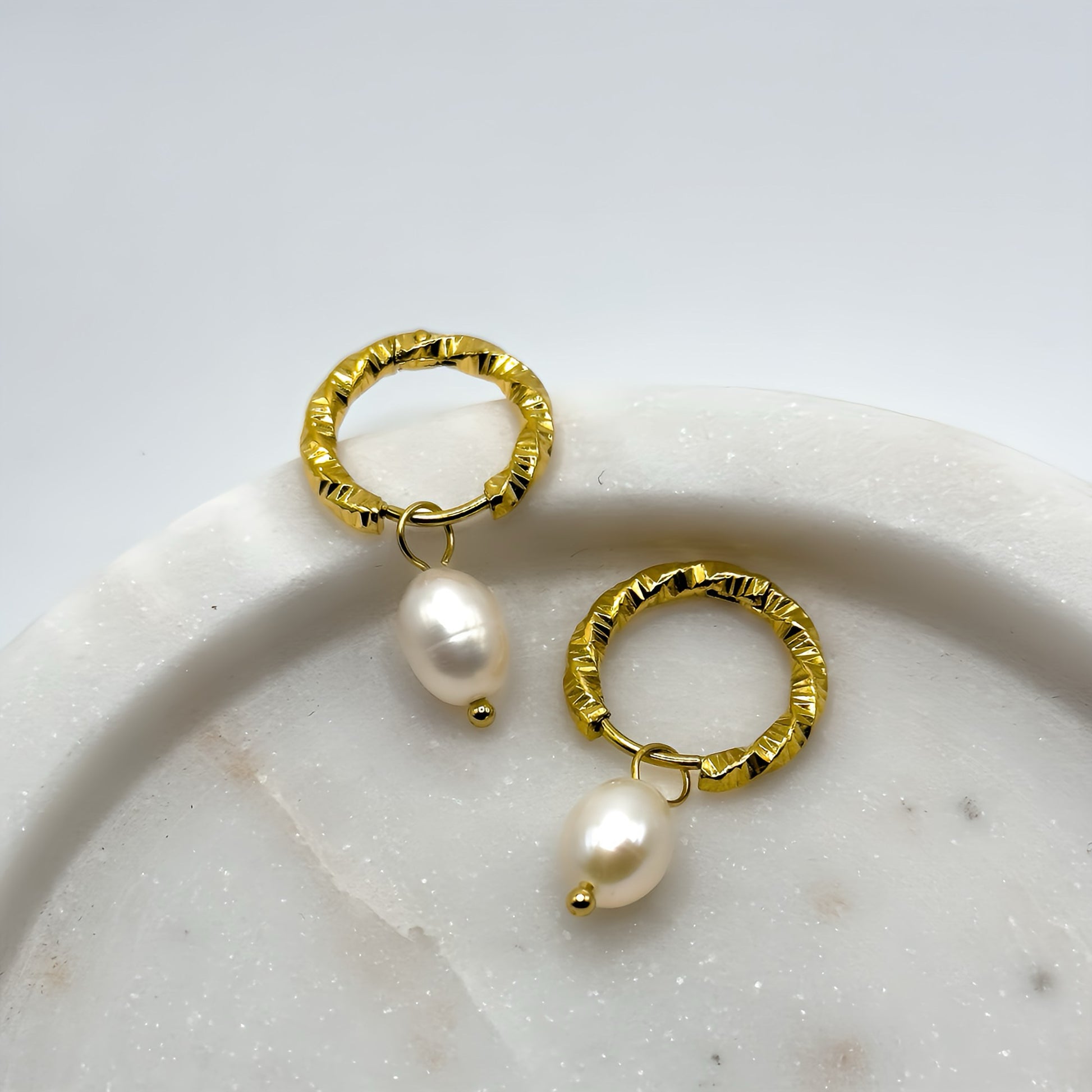 Gold Plated High Quality Affordable Earrings, Front Side