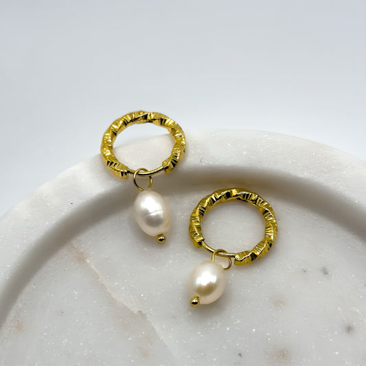 Gold Plated High Quality Affordable Earrings, Front Side