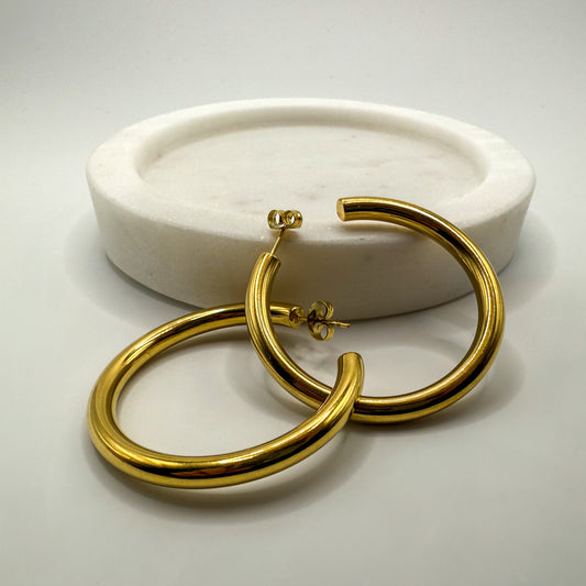 Gold Plated High Quality Affordable Earrings, Front Side