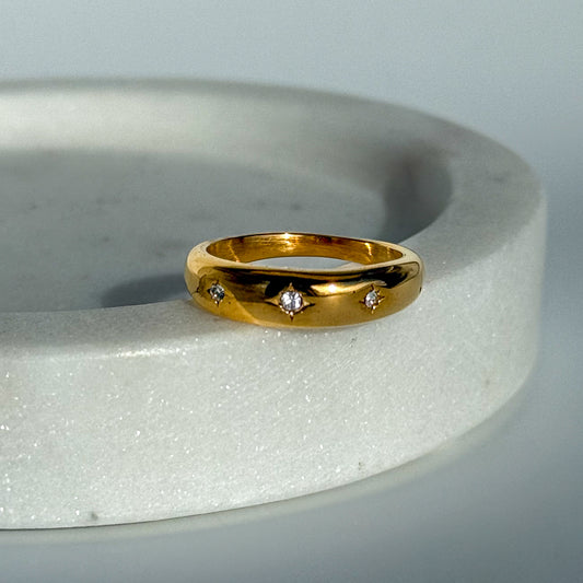 Gold Plated High Quality Affordable Ring, Front Side