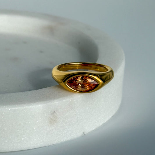 Gold Plated High Quality Affordable Ring, Front Side